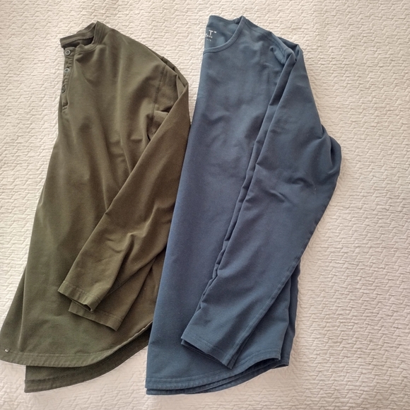 BYLT Lot Of 2 Drop-Cut Long Sleeve LUX/ Long Sleeve Henley Lux Shirts Sz M